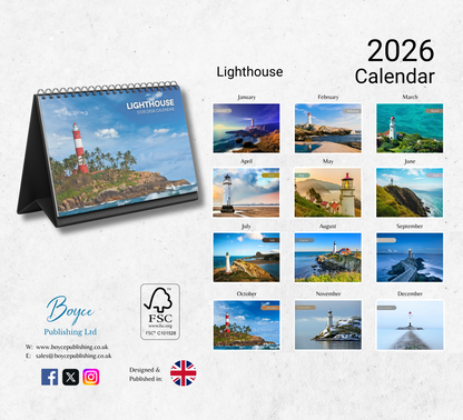 Lighthouse Desk Calendar 2026-2027