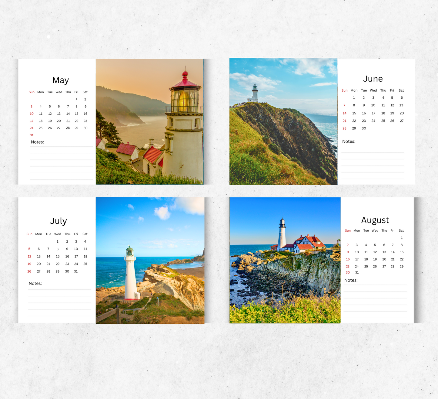 Lighthouse Desk Calendar 2026-2027
