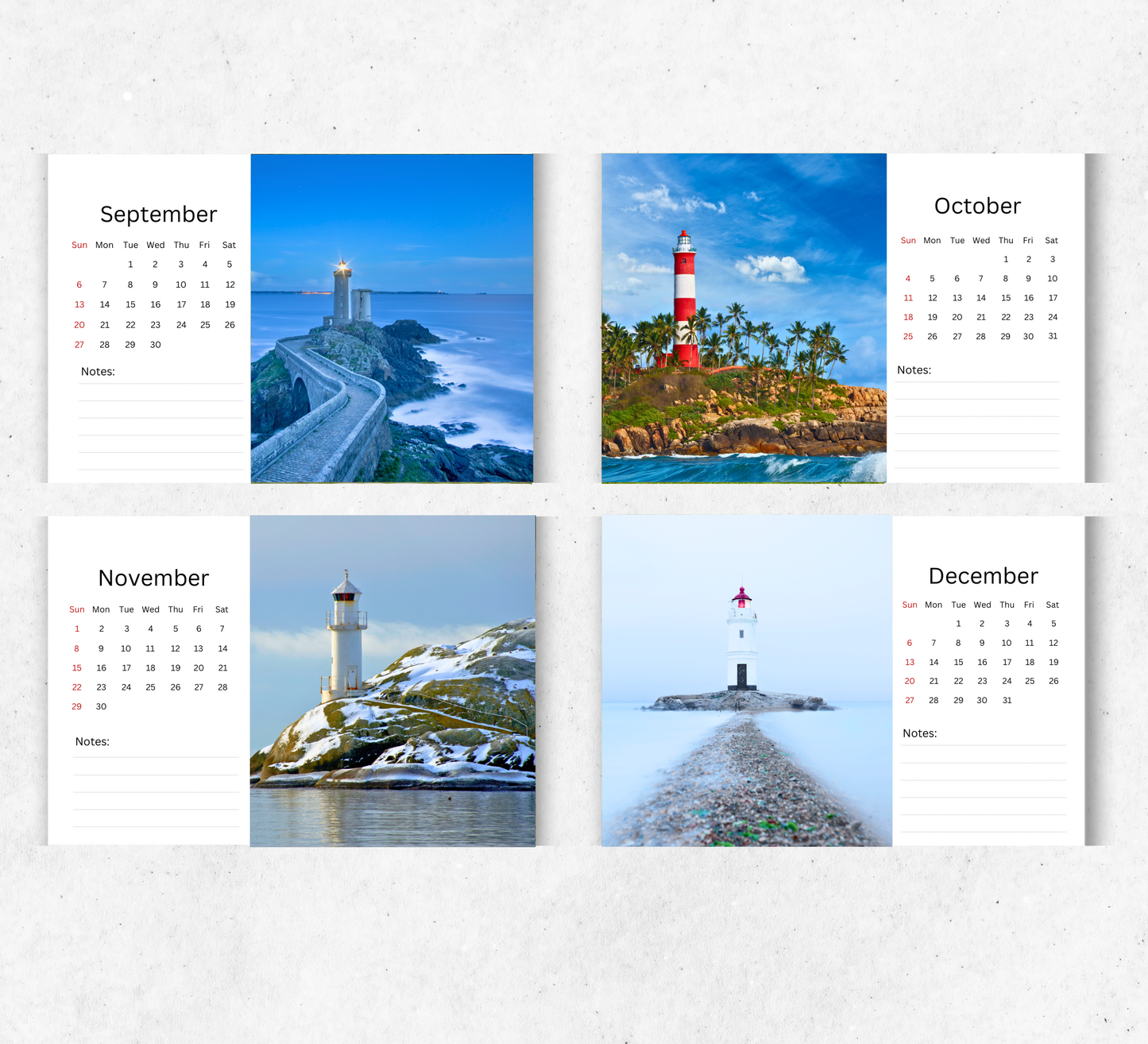 Lighthouse Desk Calendar 2026-2027