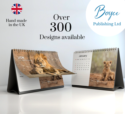 Lion Desk Calendar 2027-2028
