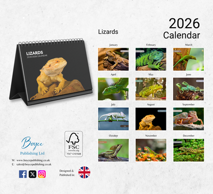 Lizard Desk Calendar 2026-2027