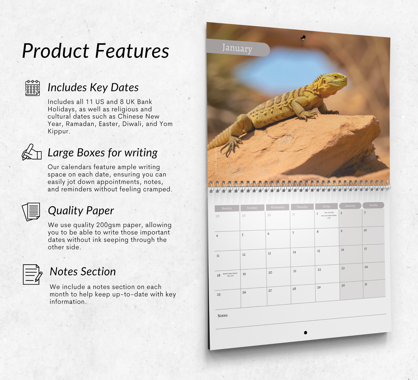Lizard Calendar 2027