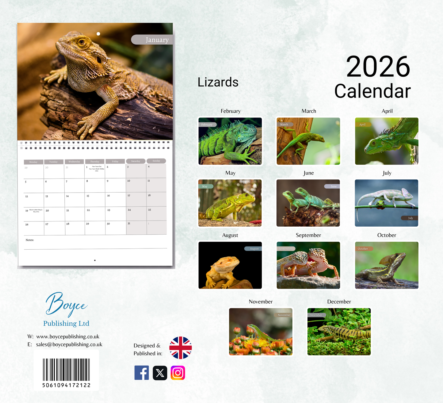 Lizard Calendar 2026