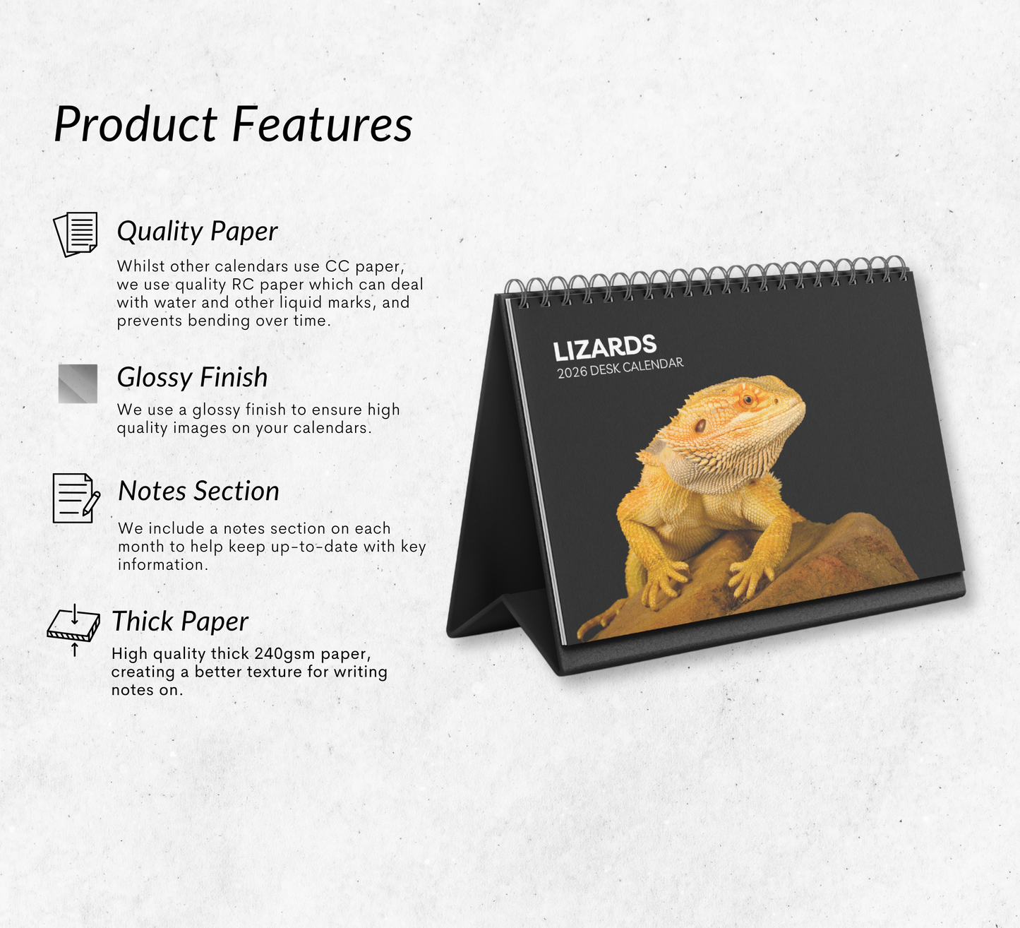 Lizard Desk Calendar 2026-2027