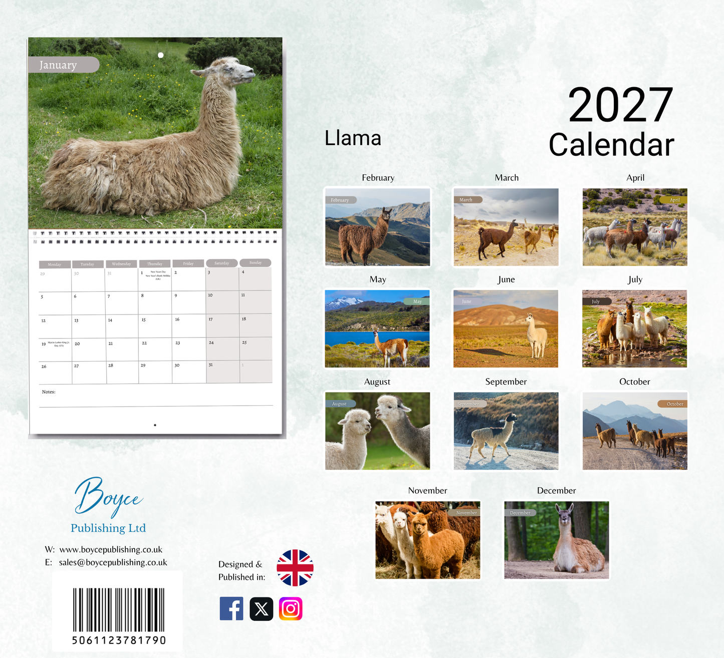 Llama Calendar 2027