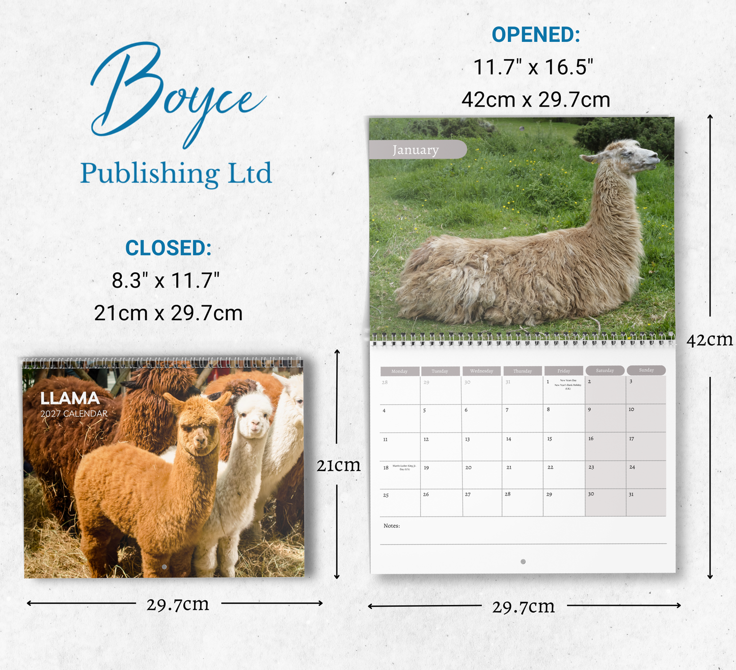 Llama Calendar 2027