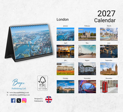 London Desk Calendar 2027-2028