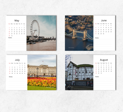 London Desk Calendar 2027-2028