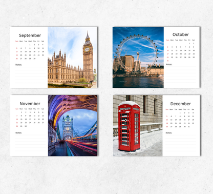 London Desk Calendar 2027-2028
