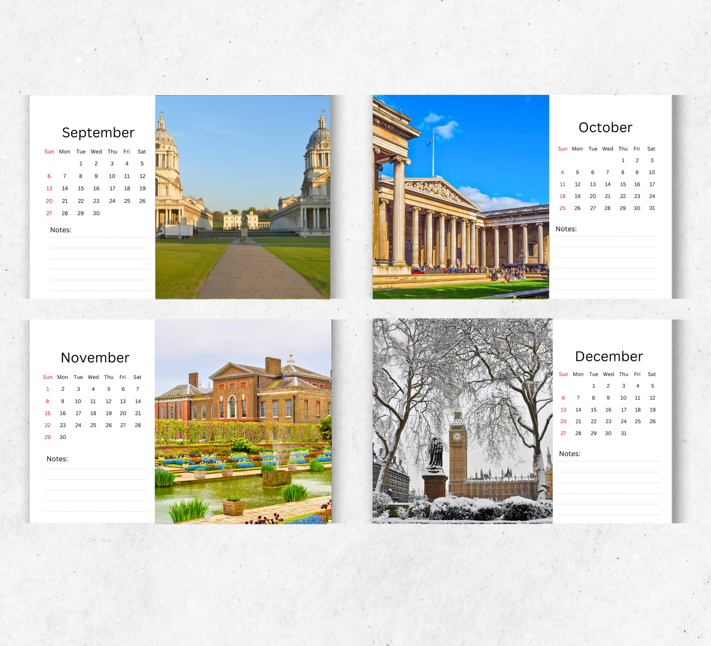 London Desk Calendar 2026-2027