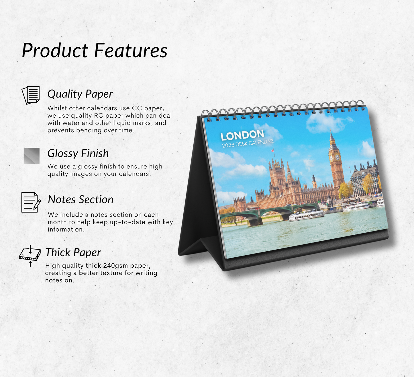 London Desk Calendar 2026-2027