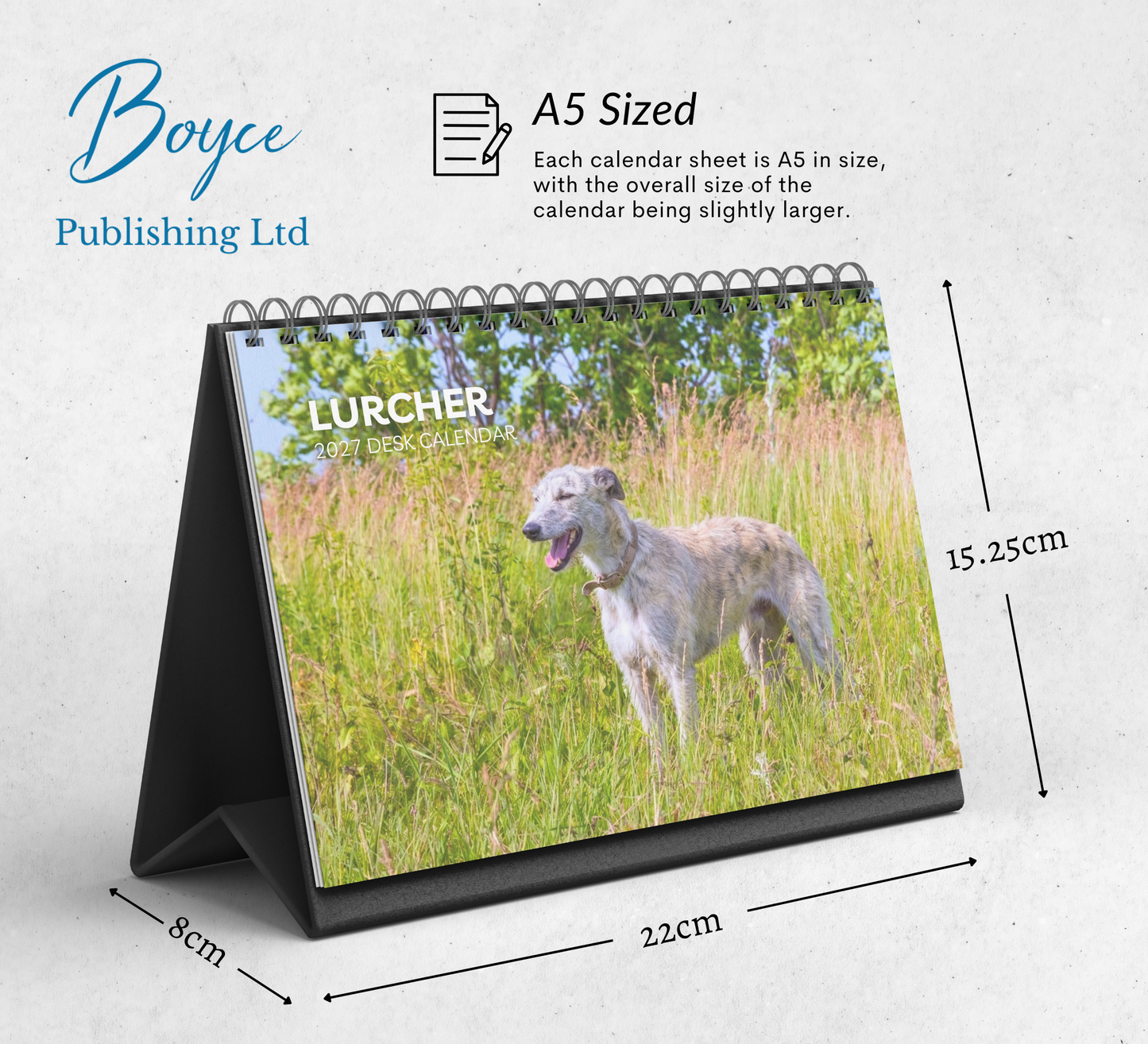 Lurcher Desk Calendar 2027-2028