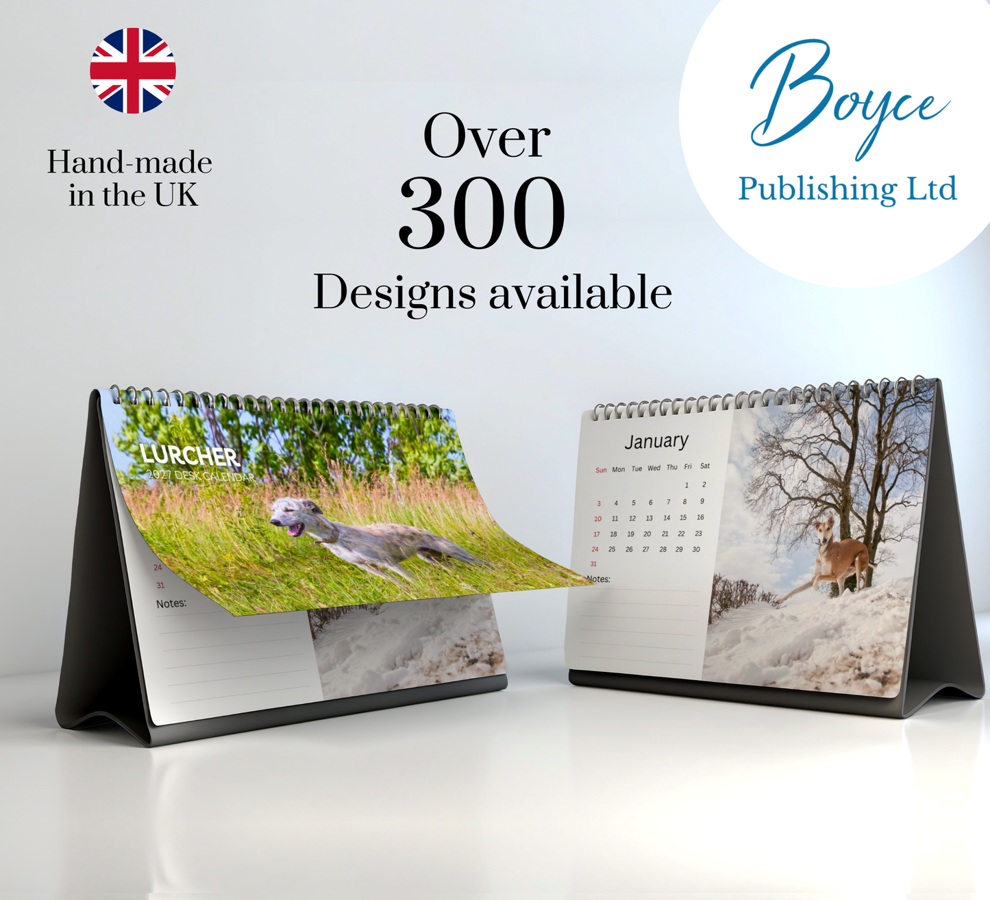 Lurcher Desk Calendar 2027-2028