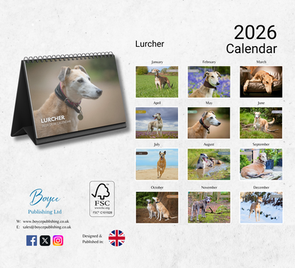 Lurcher Desk Calendar 2026-2027