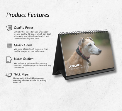 Lurcher Desk Calendar 2026-2027