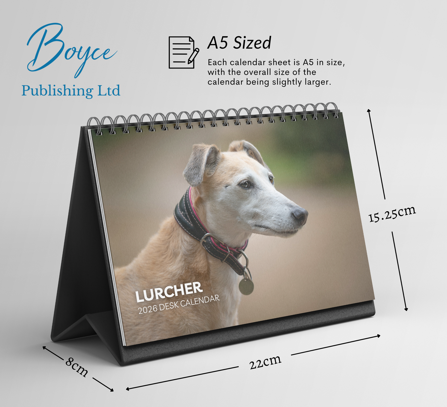 Lurcher Desk Calendar 2026-2027