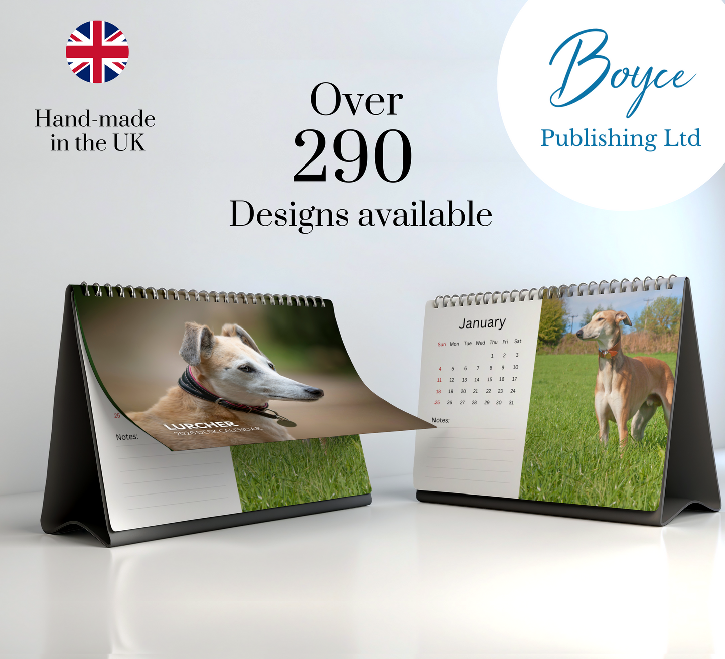 Lurcher Desk Calendar 2026-2027