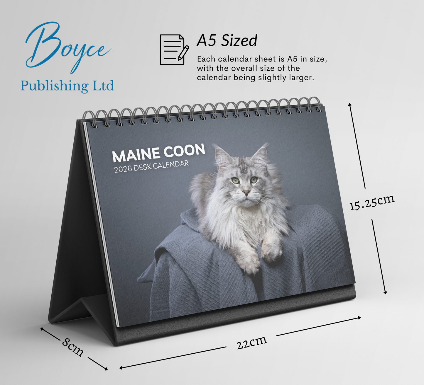 Maine Coon Desk Calendar 2026-2027