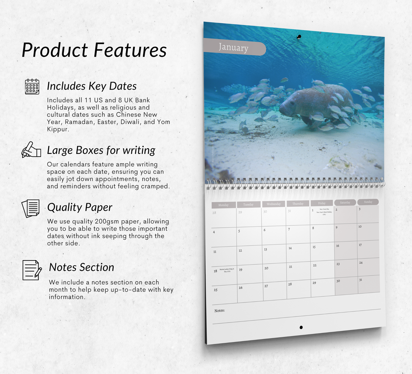 Manatee Calendar 2027