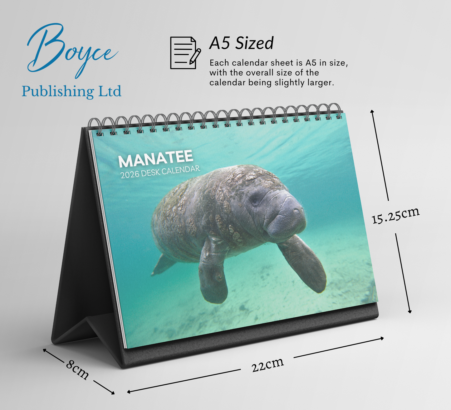 Manatee Desk Calendar 2026-2027