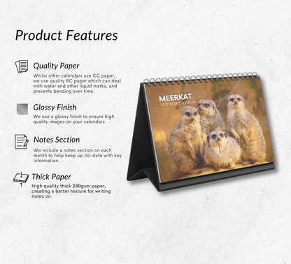 Meerkat Desk Calendar 2027-2028