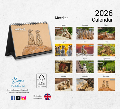 Meerkat Desk Calendar 2026-2027