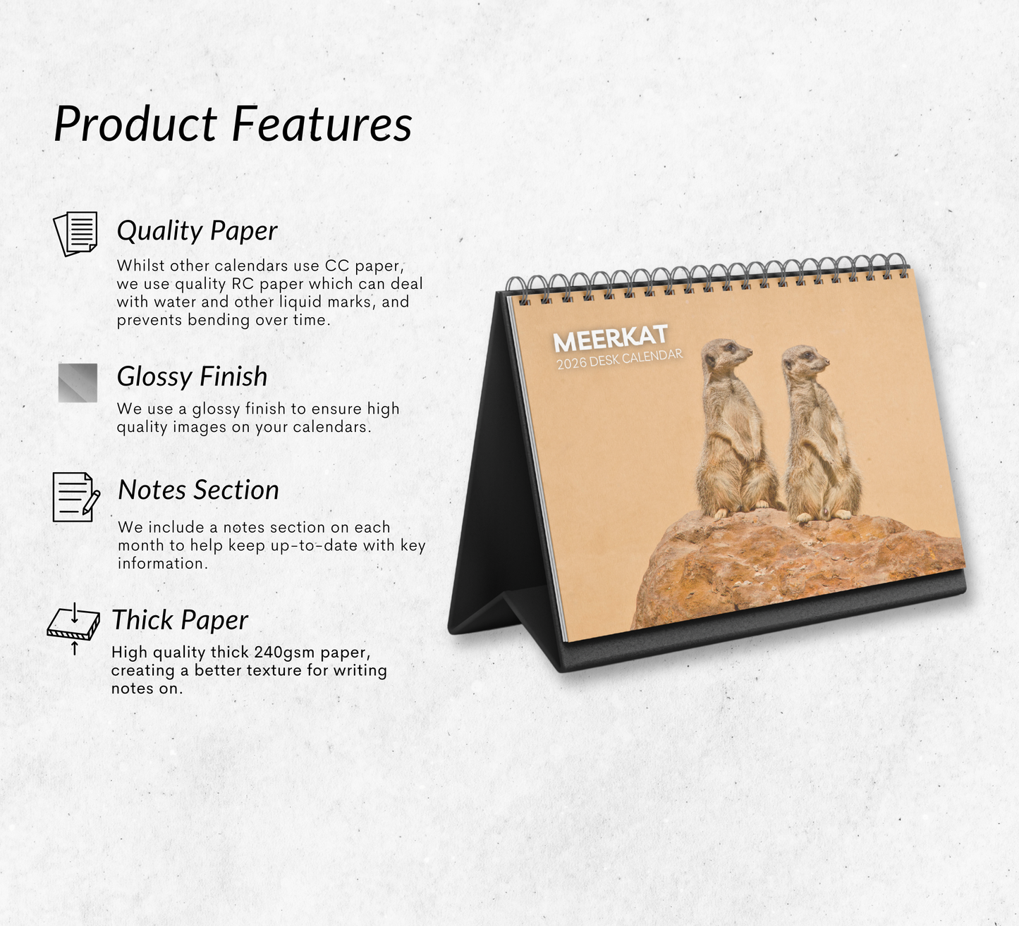 Meerkat Desk Calendar 2026-2027