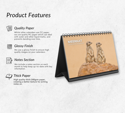 Meerkat Desk Calendar 2026-2027
