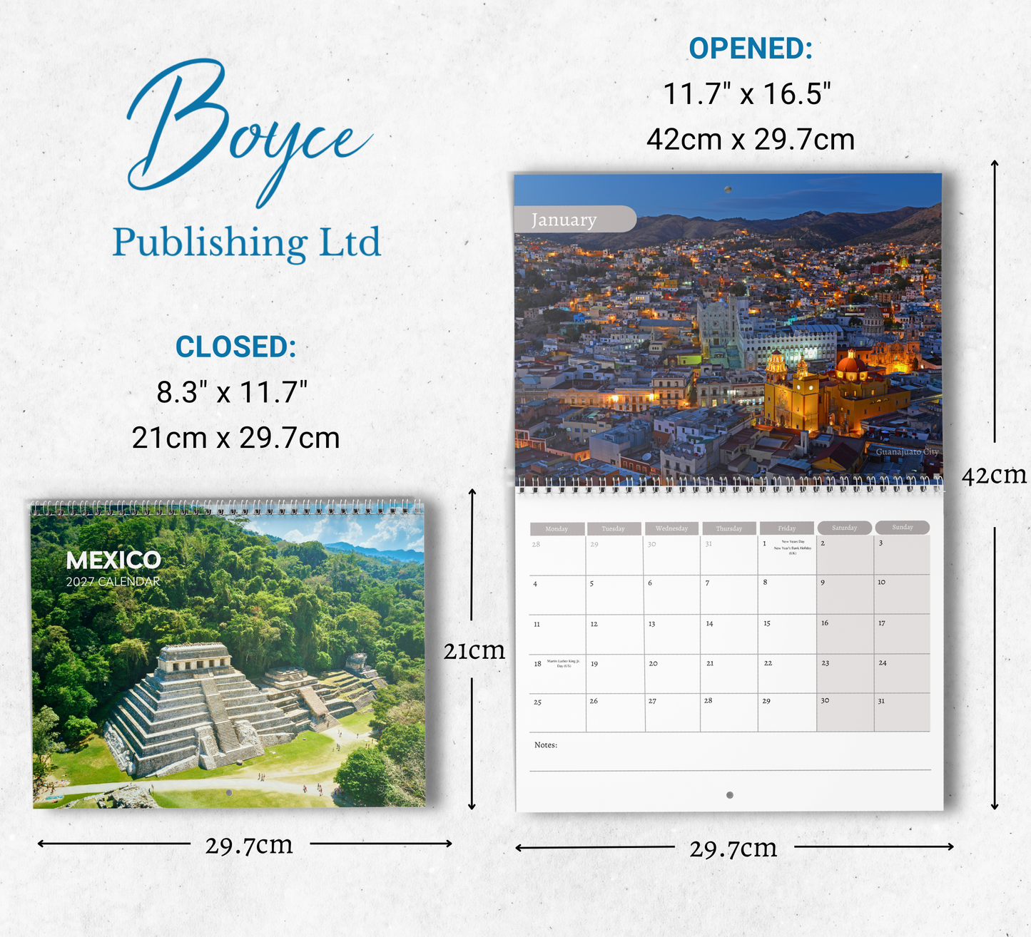 Mexico Calendar 2027