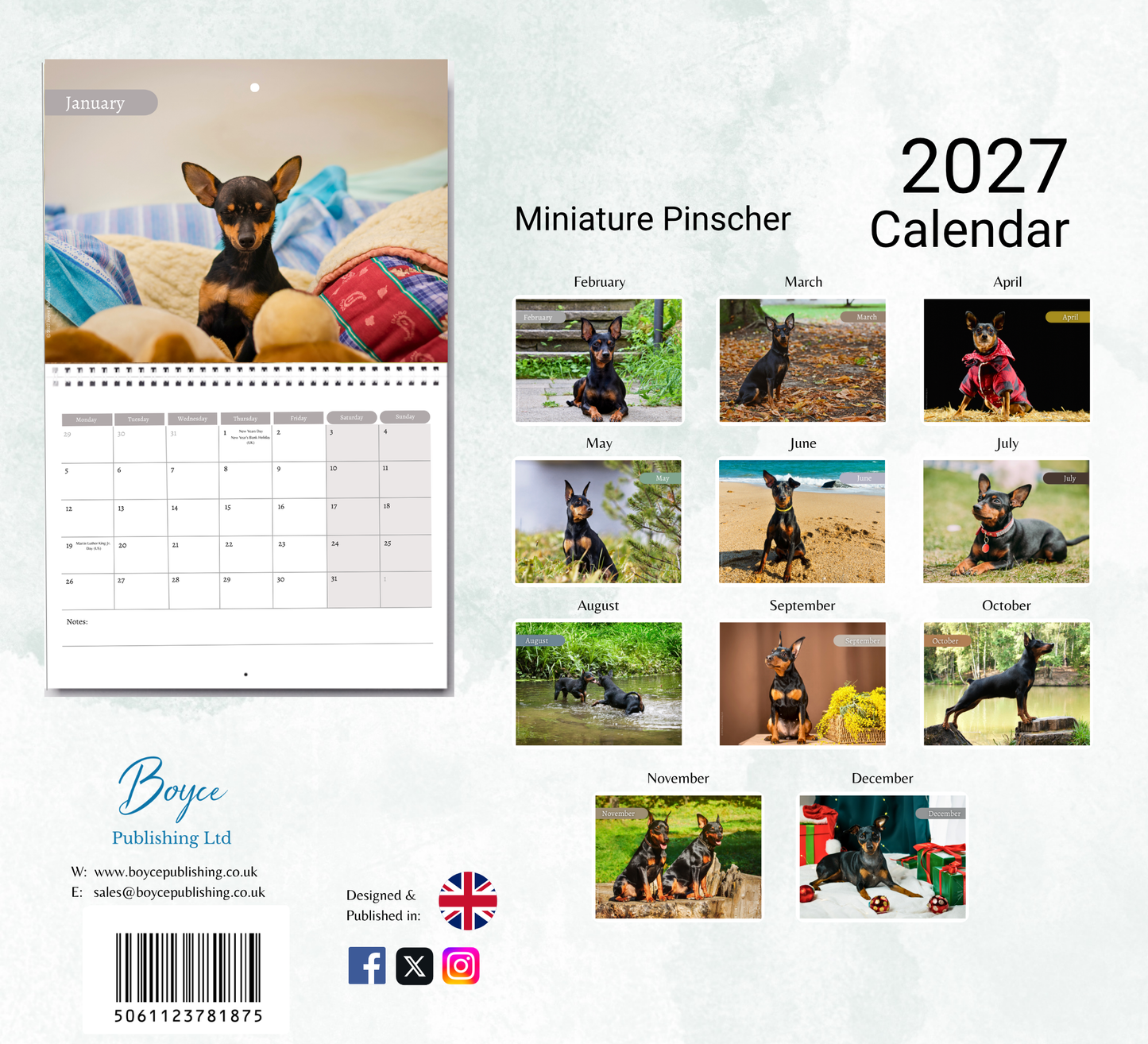 Miniature Pinscher Calendar 2027