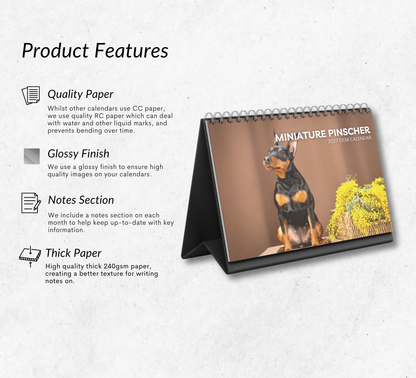 Miniature Pinscher Desk Calendar 2027-2028