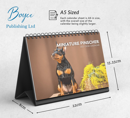 Miniature Pinscher Desk Calendar 2027-2028