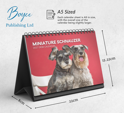 Miniature Schnauzer Desk Calendar 2027-2028