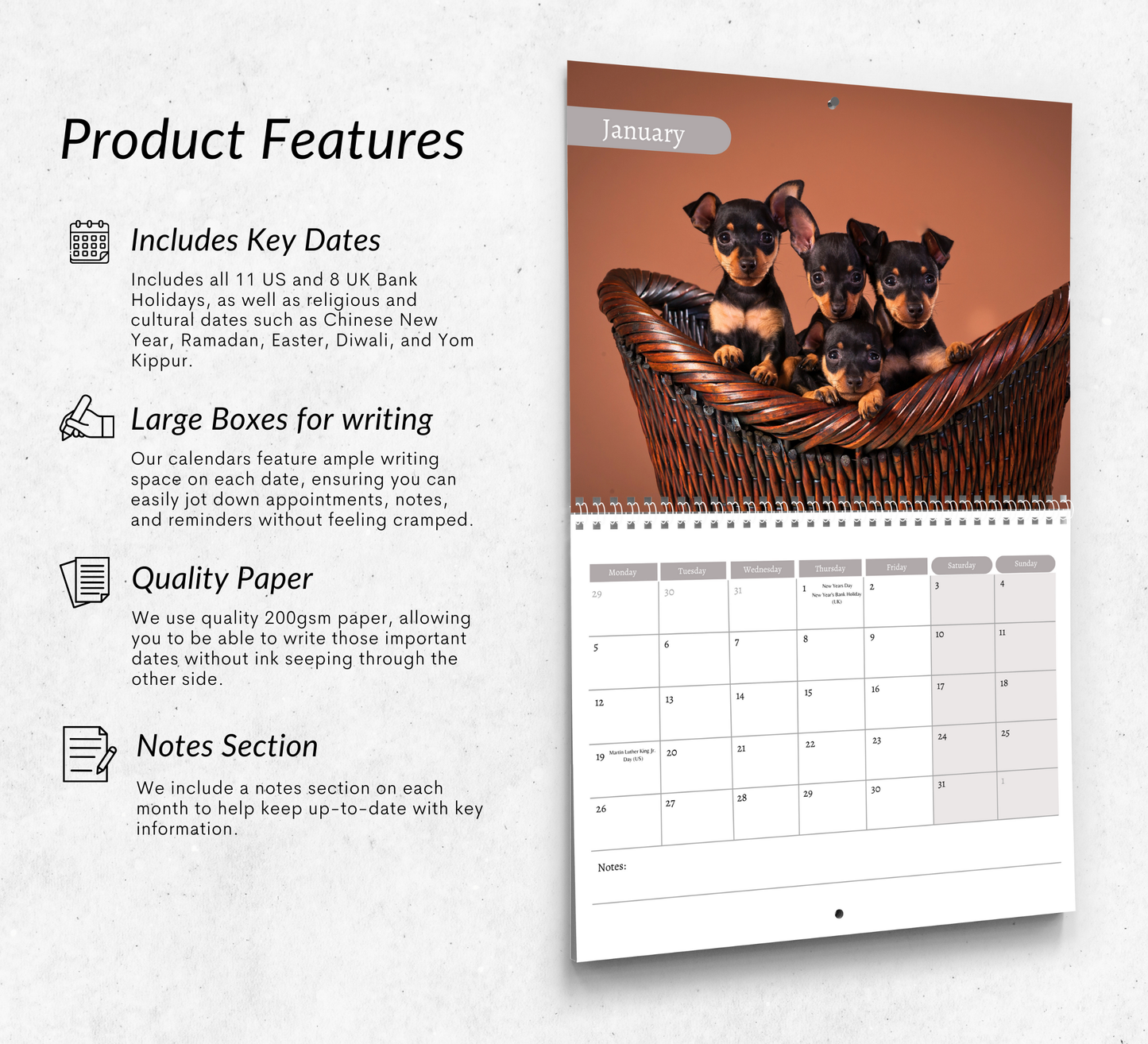 Miniature Pinscher Calendar 2026