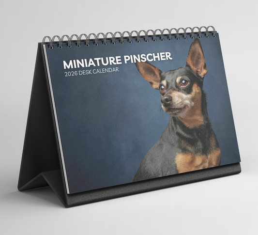 Miniature Pinscher Desk Calendar 2026-2027