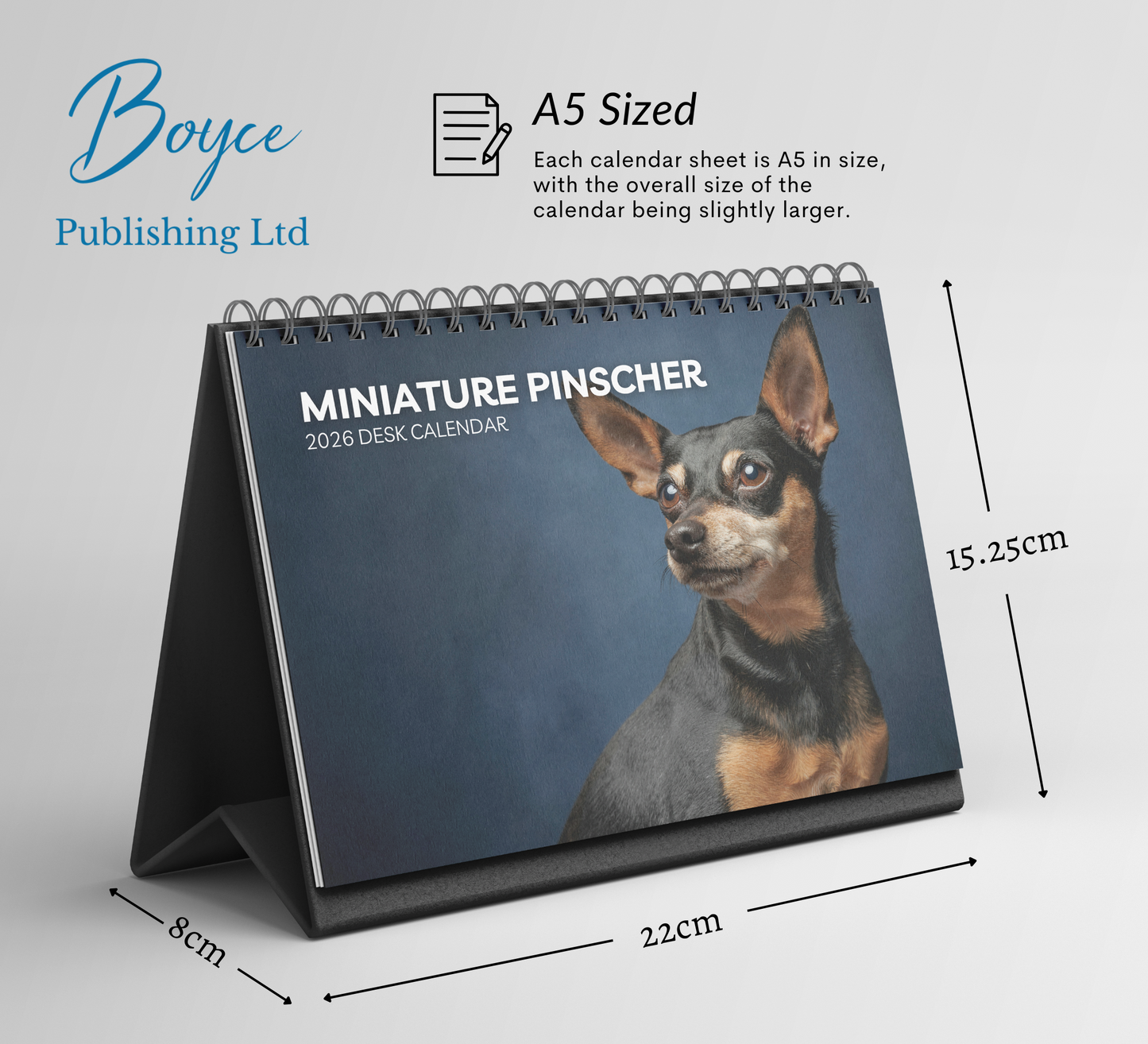 Miniature Pinscher Desk Calendar 2026-2027