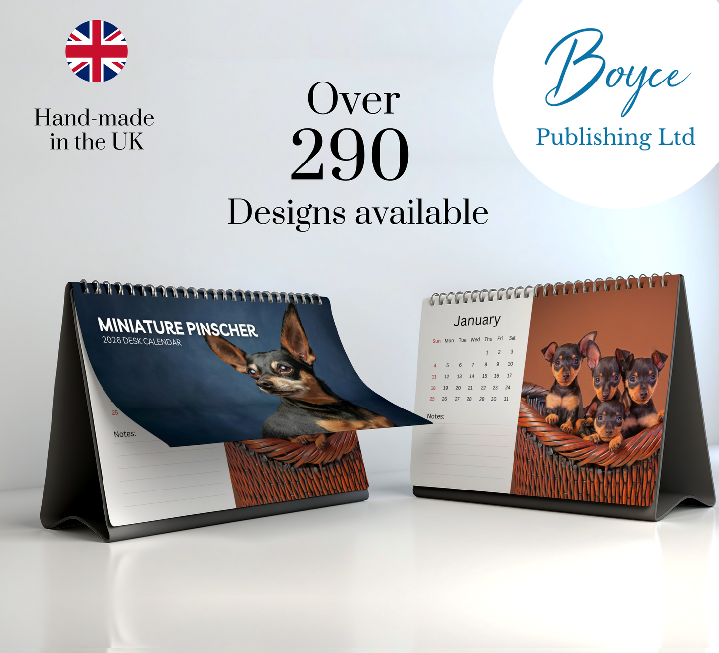 Miniature Pinscher Desk Calendar 2026-2027