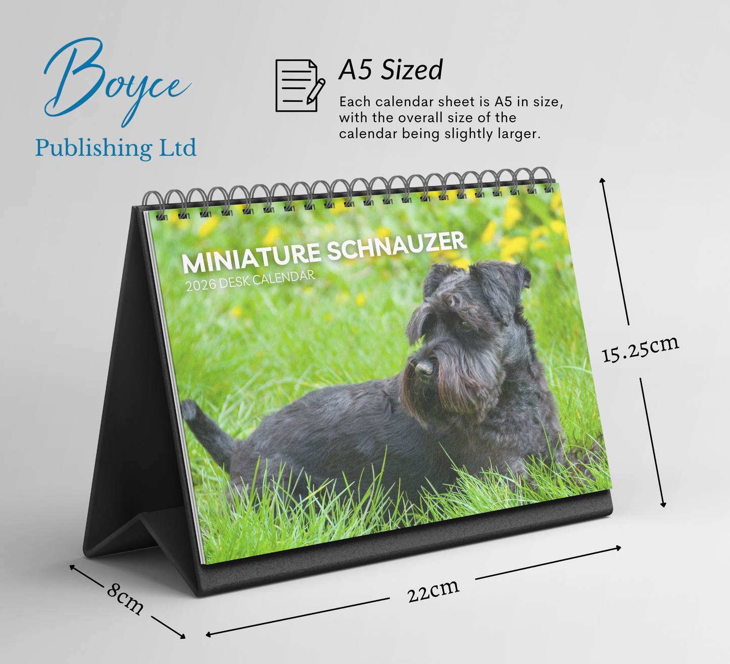 Miniature Schnauzer Desk Calendar 2026-2027