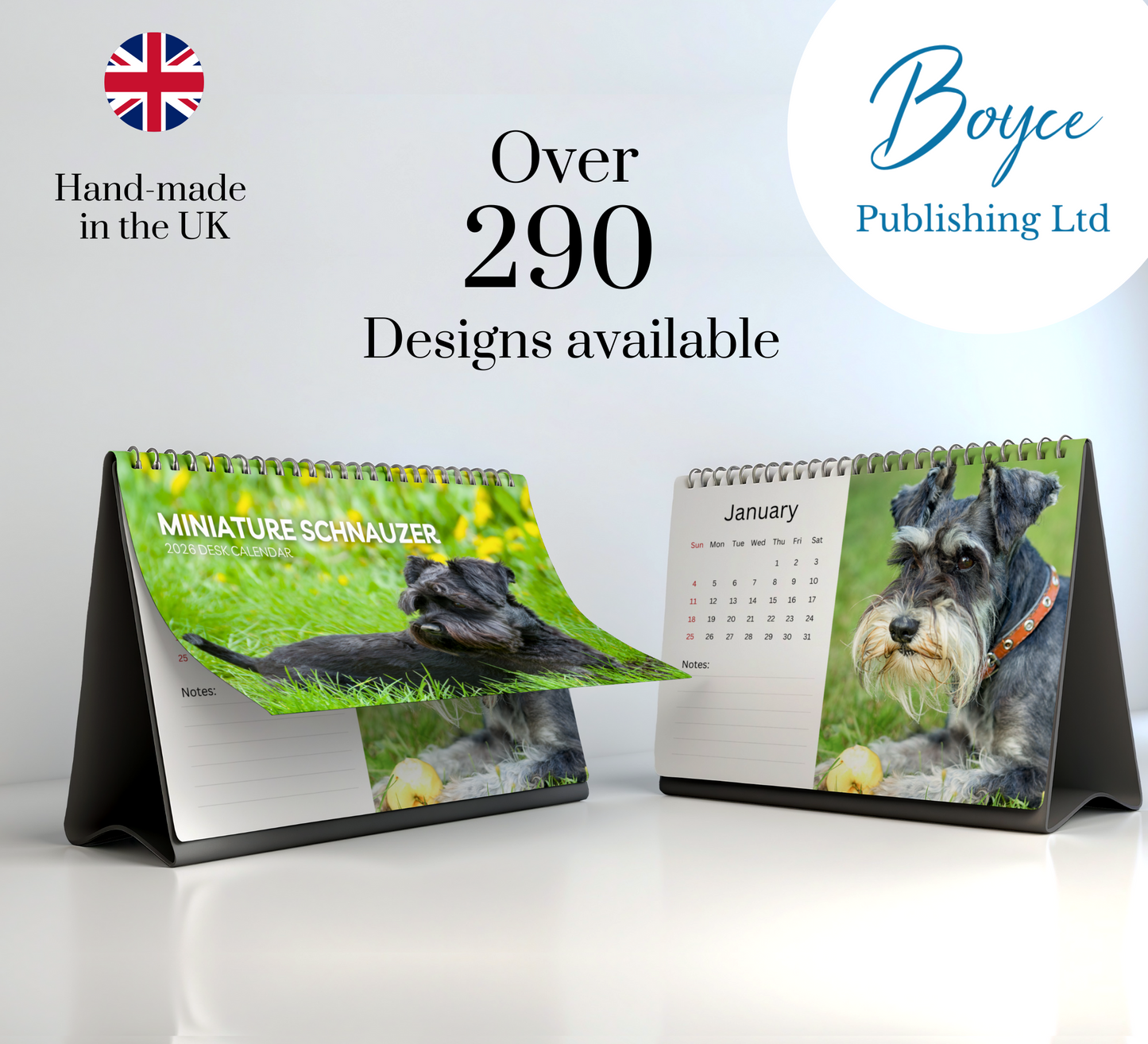 Miniature Schnauzer Desk Calendar 2026-2027
