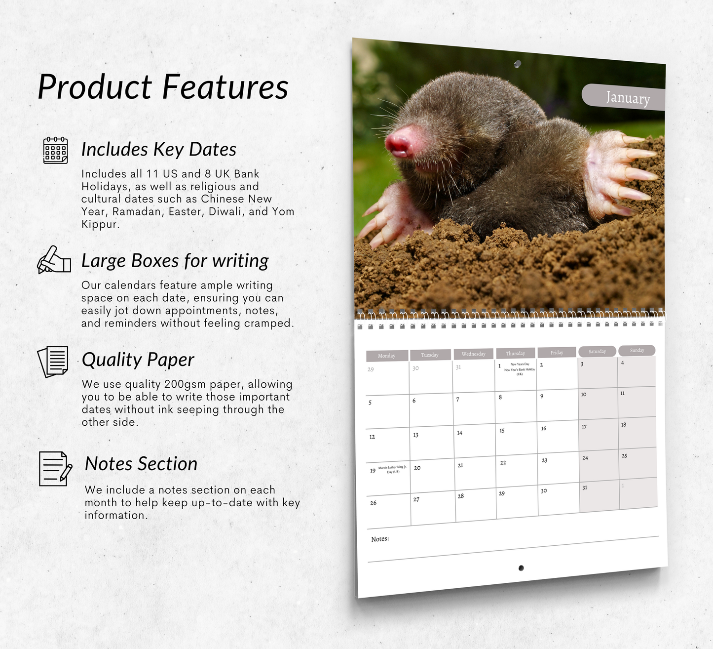 Mole Calendar 2026