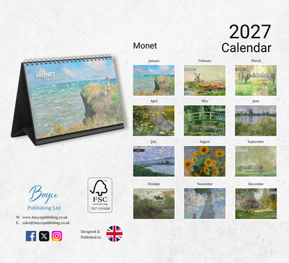 Monet Desk Calendar 2027-2028