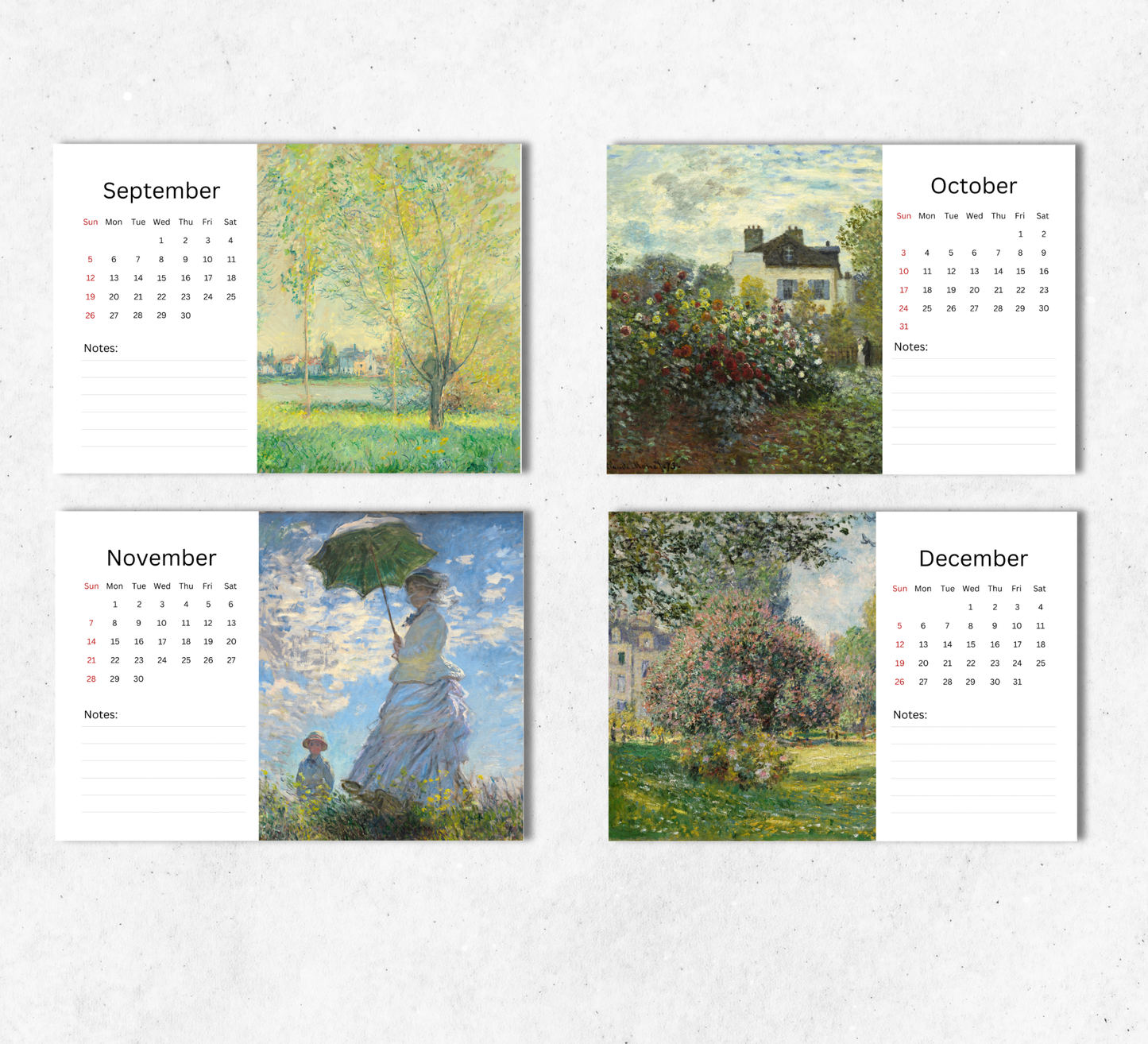 Monet Desk Calendar 2027-2028