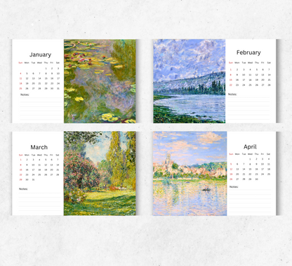 Monet Desk Calendar 2026-2027