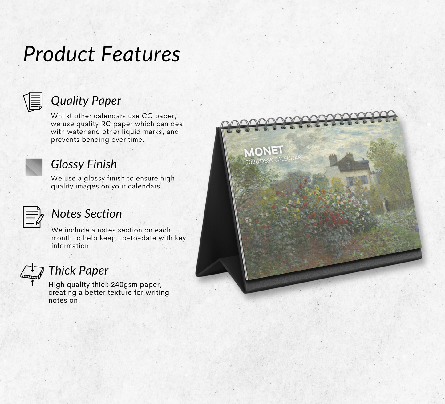 Monet Desk Calendar 2026-2027