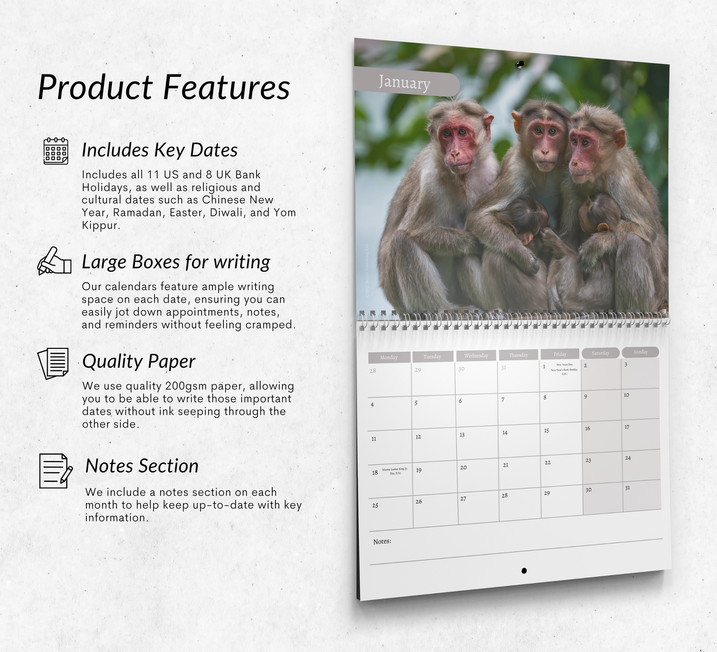 Monkey Calendar 2027