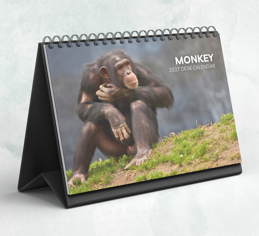 Monkey Desk Calendar 2027-2028