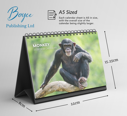 Monkey Desk Calendar 2026-2027