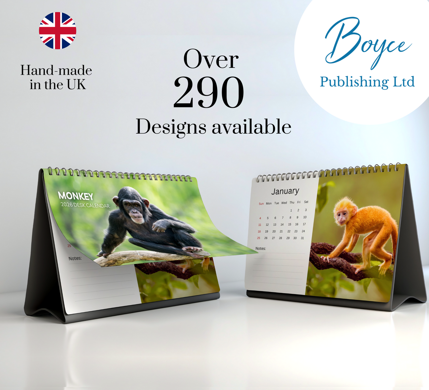 Monkey Desk Calendar 2026-2027
