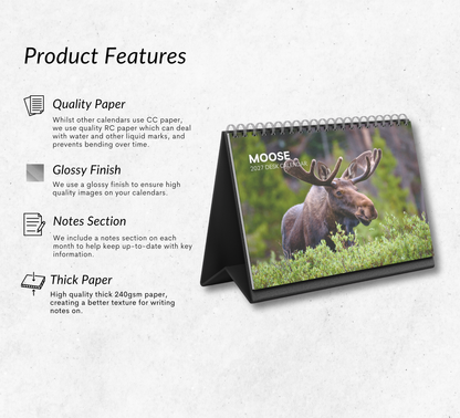 Moose Desk Calendar 2027-2028