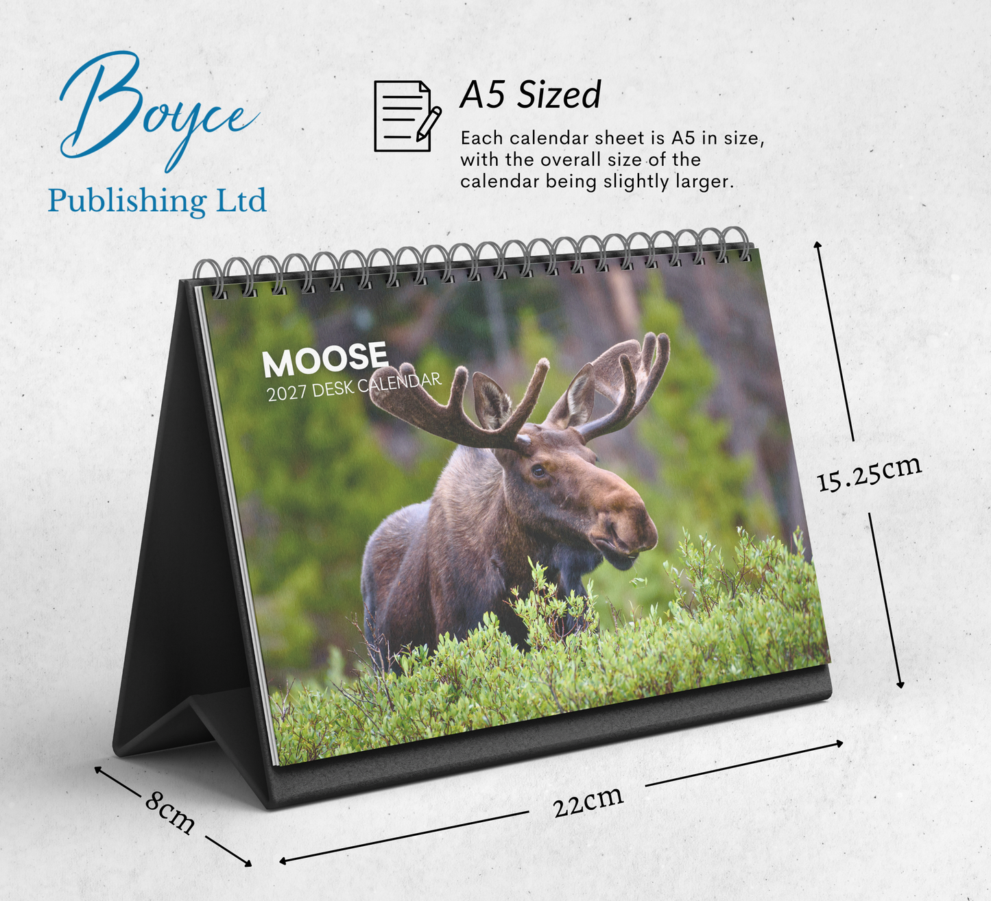 Moose Desk Calendar 2027-2028